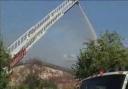 water boom used to put out spa fire on july 20, 2010 in nashville tn